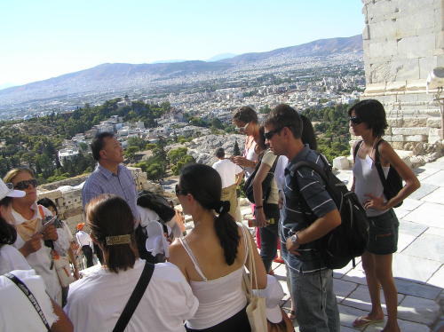 Guiding at Acropolis