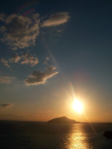 Sunset from temple of Poseidon 2