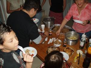 ...och dags att hugga in.