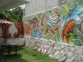 Graffiti uteplats, helbild dagsljus Graffiti uteplats, helbild dagsljus