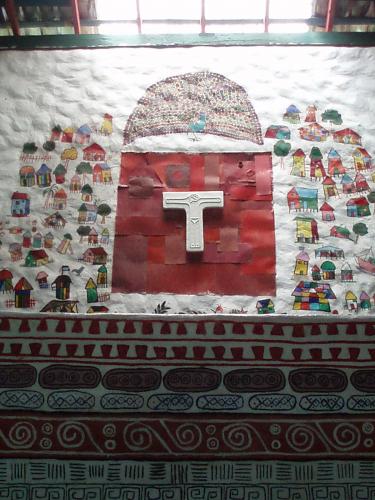 Interiör kyrkan på Isla Mancarron