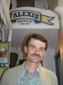 Alexei in front of his restaurant in Mykonos