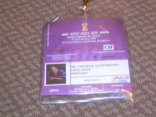 Pressackrediteringen Aero India